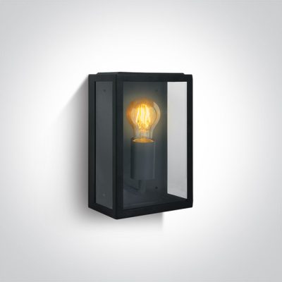 67406/B BLACK WALL LIGHT 12W E27 IP43