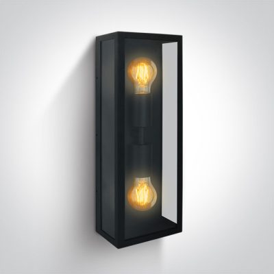 67406B/B BLACK WALL LIGHT 12W 2xE27 IP43