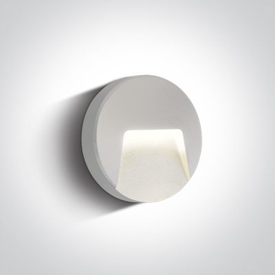 67414/W/V WHITE WALL LIGHT 3W CCTV DARK LIGHT IP65 230V