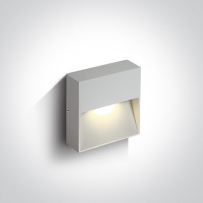67359A/W/V WHITE WALL LIGHT 3W CCTV IP65 DARK LIGHT 230V