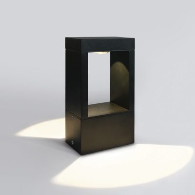 67470/B/V BLACK BOLLARD 23cm 10W CCTV IP65 230V
