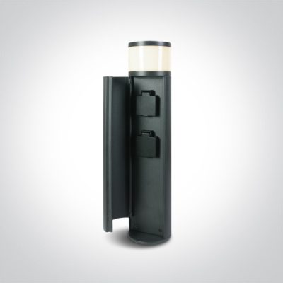 67494A/AN/W ANTHRACITE LED BOLLARD 49cm 3W WW IP44 230V 2x SCHUKO sockets Max 1000W each