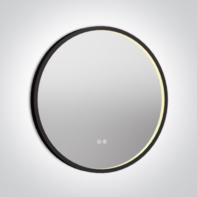 60208C/B/V BLACK ROUND MIRROR 20W CCTV IP44 230V DIMMABLE