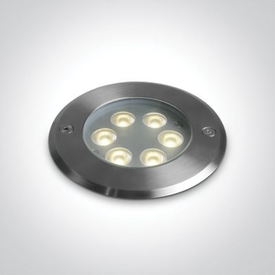 69076B/W SS316L IP67 INGROUND 6x1W WW 24V DC LOW DEPTH DIMMABLE