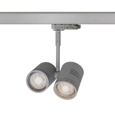 RENDL BEEBA II na trojokruh. lištu striebrosivá 230V LED GU10 2x8W