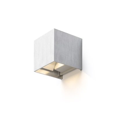 RENDL TITO SQ nástenná česaný hliník 230V LED 6W IP54 3000K