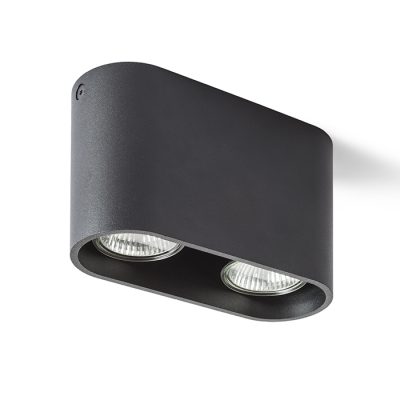 RENDL MANTOVA II stropná matná čierna 230V LED GU10 2x7W