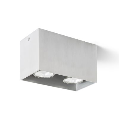 RENDL AGATE II stropná česaný hliník 230V LED GU10 2x7W