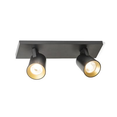RENDL KENNY II prisadená čierna/zlatá 230V LED GU10 2x8W