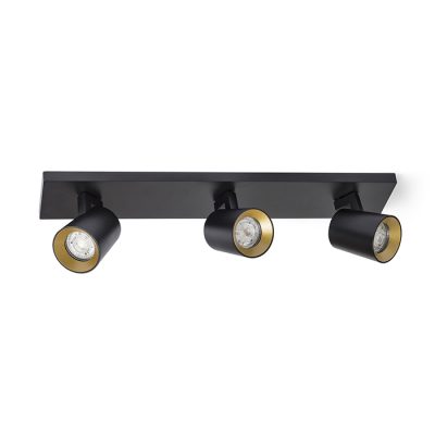 RENDL KENNY III prisadená čierna/zlatá 230V LED GU10 3x8W