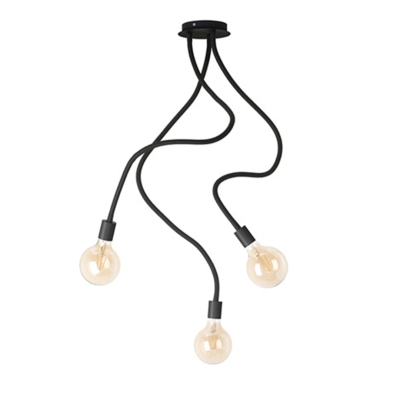 RENDL LOYD E27 III stropná čierna 230V LED E27 3x15W
