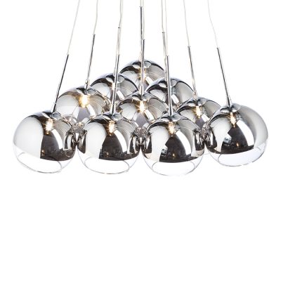 RENDL ASTRAL závesná chrómové sklo/číre sklo 230V/12V G4 10x20W