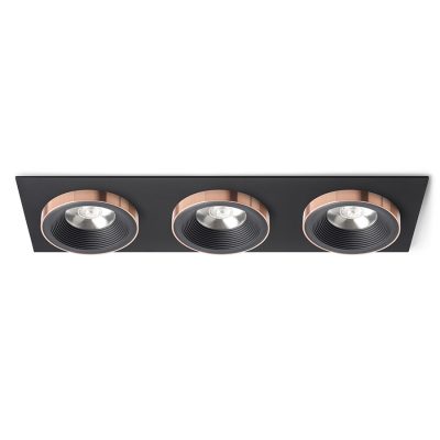 RENDL SHARM SQ III zápustná čierna/čierna meď 230V LED 3x10W 24° 3000K