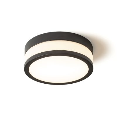 RENDL CIRA LED 23 stropná opálové sklo/čierna 230V LED 12W IP44 3000K