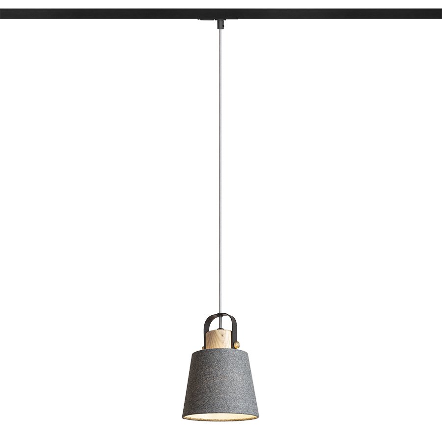 RENDL CHOUPETTE na jednookr. lištu čiernosivá textil/drevo 230V LED E27 11W – obrázok 1