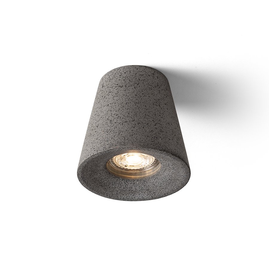 RENDL VOLCA stropná betón/dekor tmavý granit 230V LED GU10 5W – obrázok 1