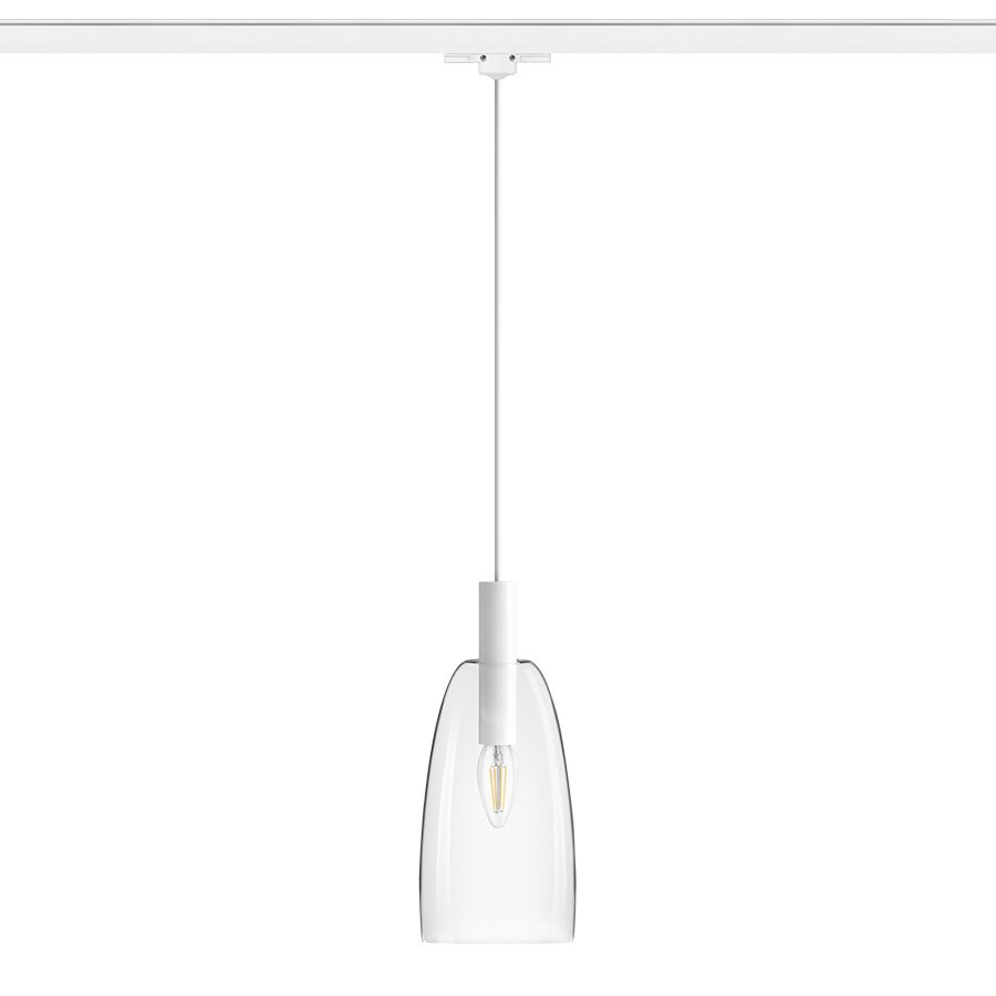 RENDL BELLINI na trojokruh. lištu biela číre sklo 230V LED E14 15W – obrázok 1