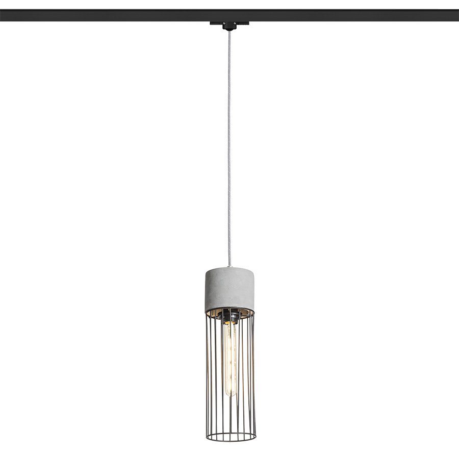 RENDL BURTON na trojokruh. lištu betón/čierna 230V LED E27 11W – obrázok 1