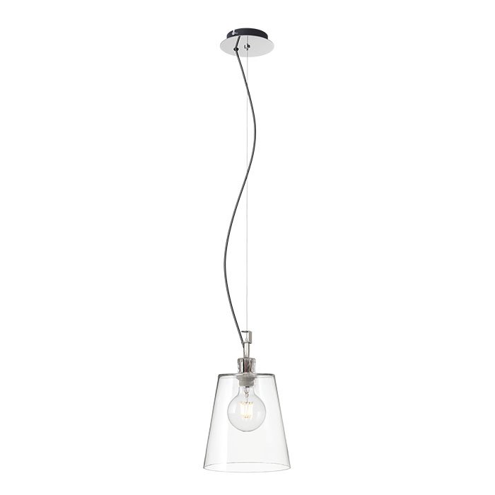 RENDL BABU NEW 22 závesná číre sklo/chróm 230V LED E27 15W – obrázok 1