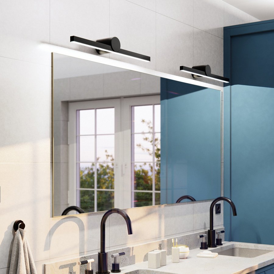 RENDL LUISA 60 nástenná čierna 230V LED 12W IP54 3000K – obrázok 1