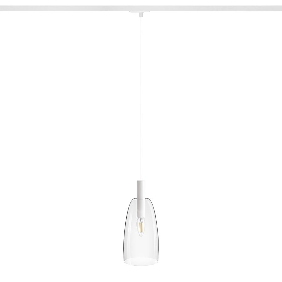 RENDL BELLINI L E14 na jednookr. lištu závesná biela číre sklo 230V LED E14 15W – obrázok 1