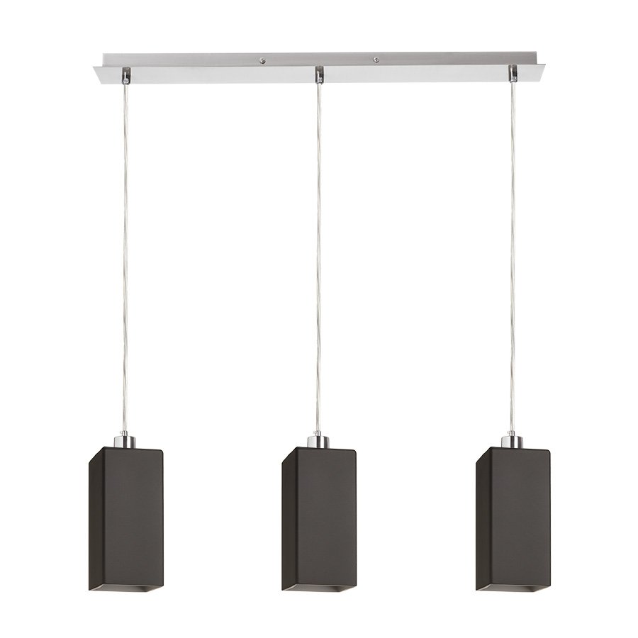 RENDL LIZ III 60 závesná čierna sklo/matný nikel 230V LED E27 3x15W – obrázok 1