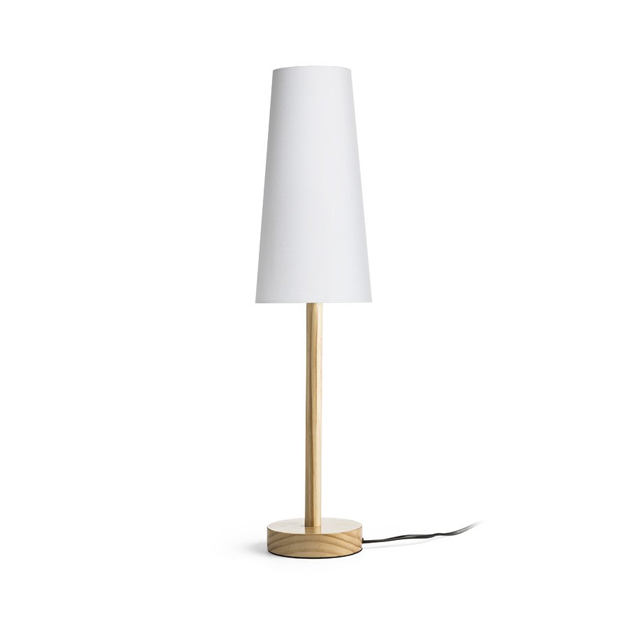RENDL MAUI/CONNY 15/30 stolná Polycotton biela/drevo 230V LED E27 11W – obrázok 1