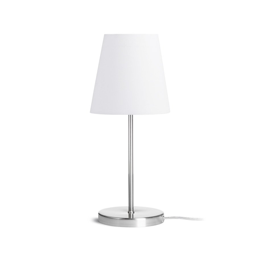 RENDL NYC/CONNY 15/15 stolná Polycotton biela/nikel 230V LED E27 11W – obrázok 1