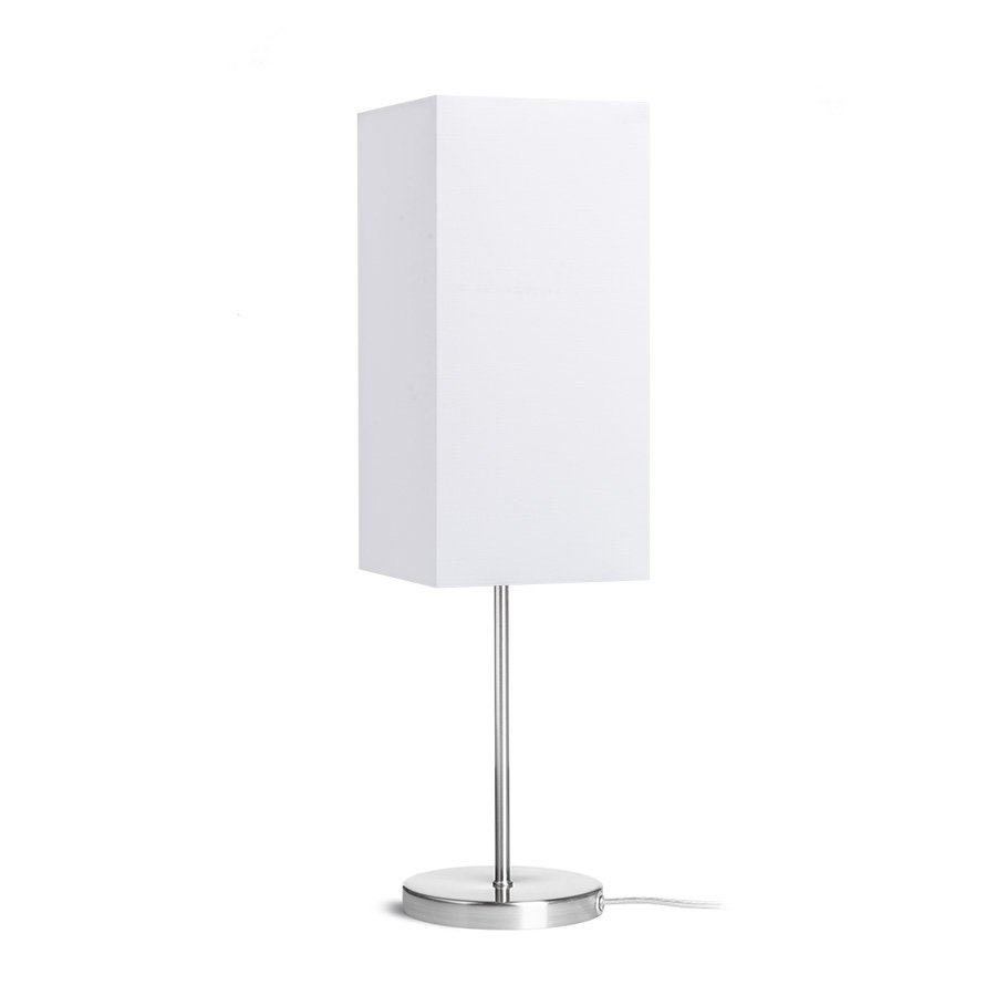 RENDL NYC/TEMPO 15/30 stolná Polycotton biela/nikel 230V LED E27 15W – obrázok 1