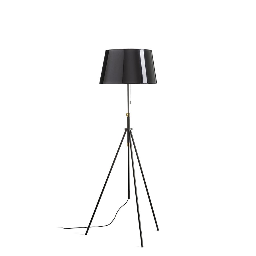 RENDL LUTON/RIDICK stojanová lesklá čierna zlatá fólia/čierna/kov 230V LED E27 15W – obrázok 1