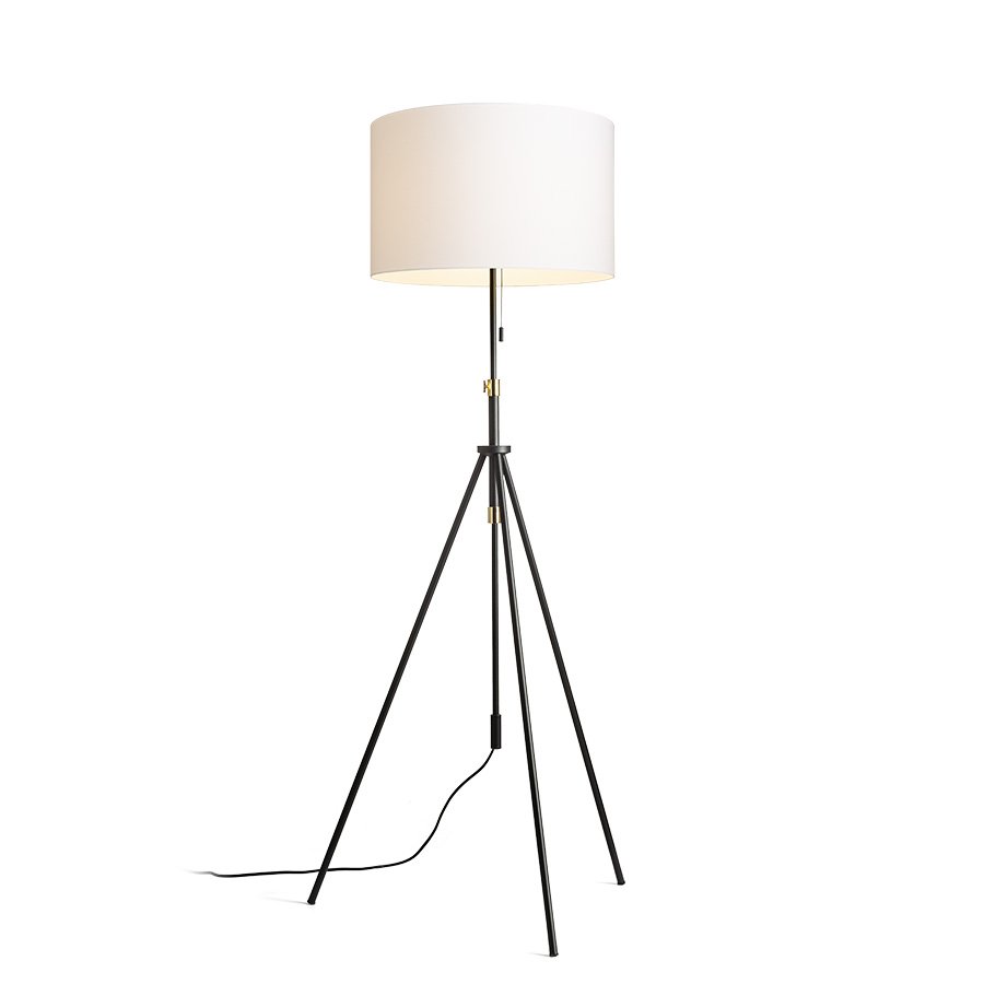 RENDL LUTON/RON 55 stojanová Polycotton biela/čierna/kov 230V LED E27 15W – obrázok 1
