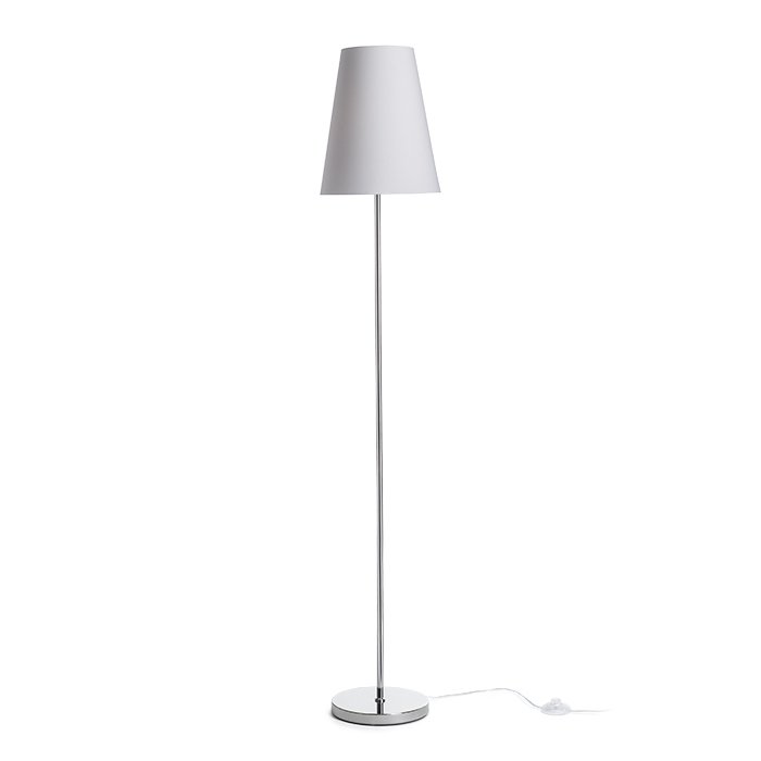 RENDL NYC/CONNY 25 stojanová Polycotton biela/chróm 230V LED E27 15W – obrázok 1