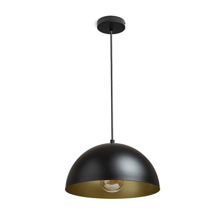 RENDL GLADYS 30 závesná čierna/zlatá 230V LED E27 15W – obrázok 1