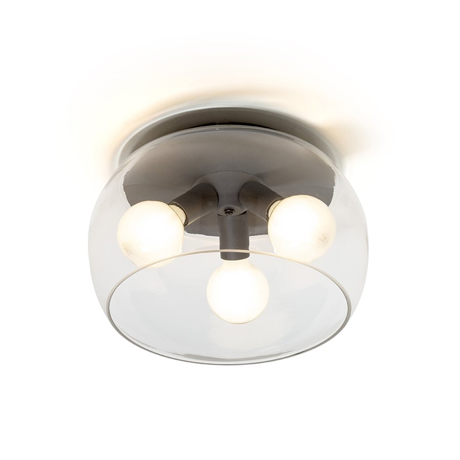 RENDL AMANDA stropná matná čierna dymové sklo 230V LED E27 3x15W – obrázok 1
