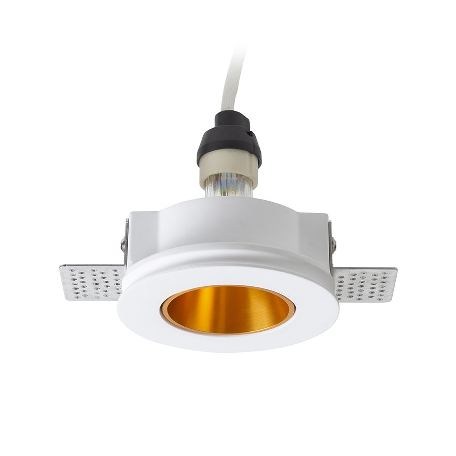 RENDL DAYTONA pevná sadrová/česaná mosadz 230V LED GU10 8W – obrázok 1