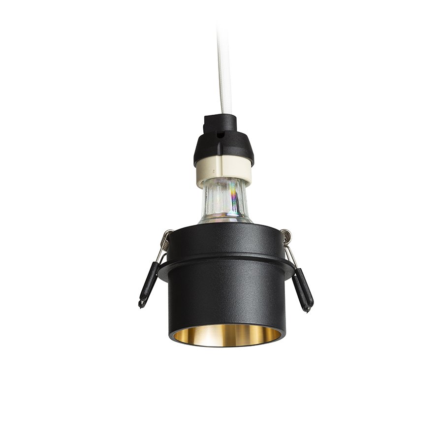 RENDL ORTA zápustná čierna/zlatá 230V LED GU10 9W – obrázok 1