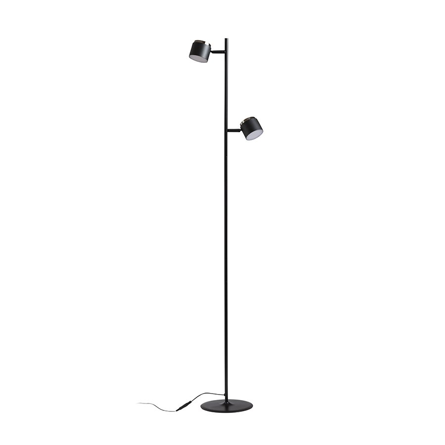 RENDL NOVA II stojanová čierna chróm/mliečny akrylát 230V LED 2x3.5W 3000K – obrázok 1