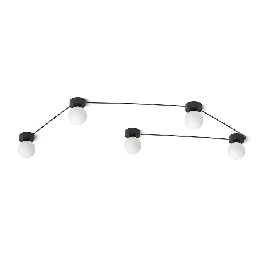 RENDL VELA V stropná čierna opálové sklo 230V LED G9 5x6W – obrázok 1