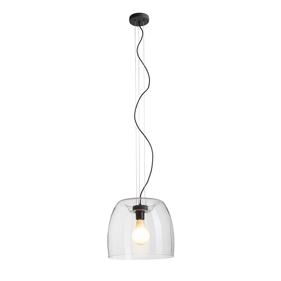 RENDL ORLANDO 35 závesná číre sklo/čierna 230V LED E27 24W – obrázok 1