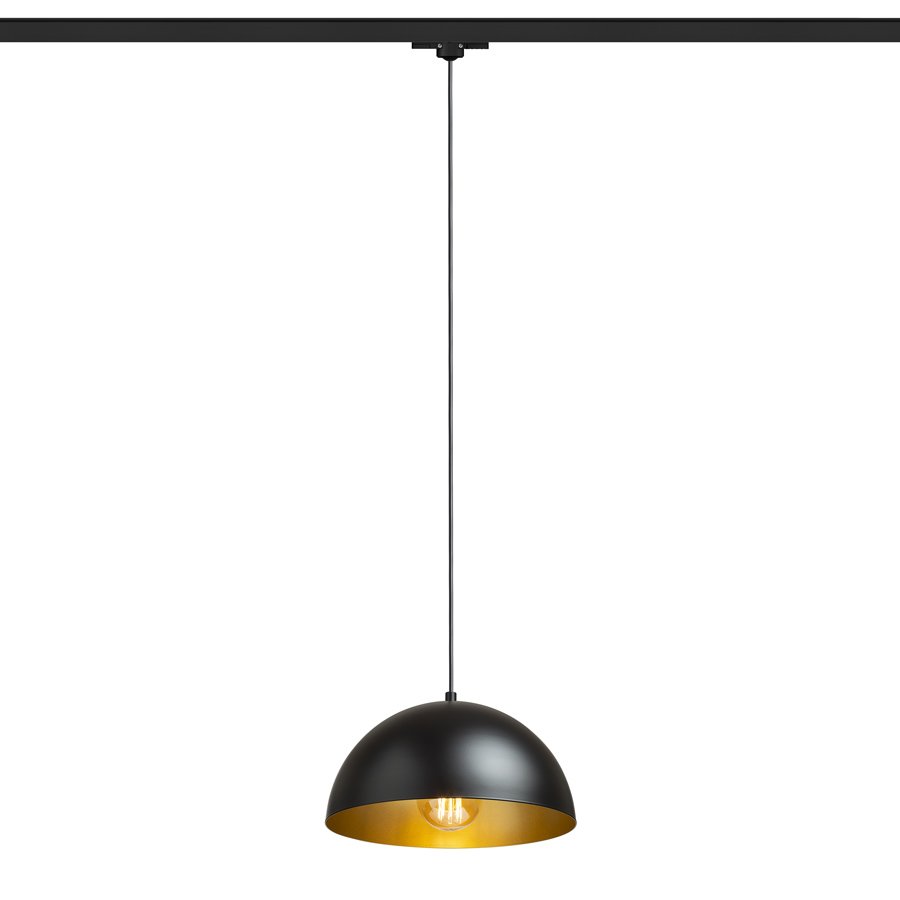 RENDL GLADYS 30 na trojokruh. lištu čierna/zlatá 230V LED E27 15W – obrázok 1
