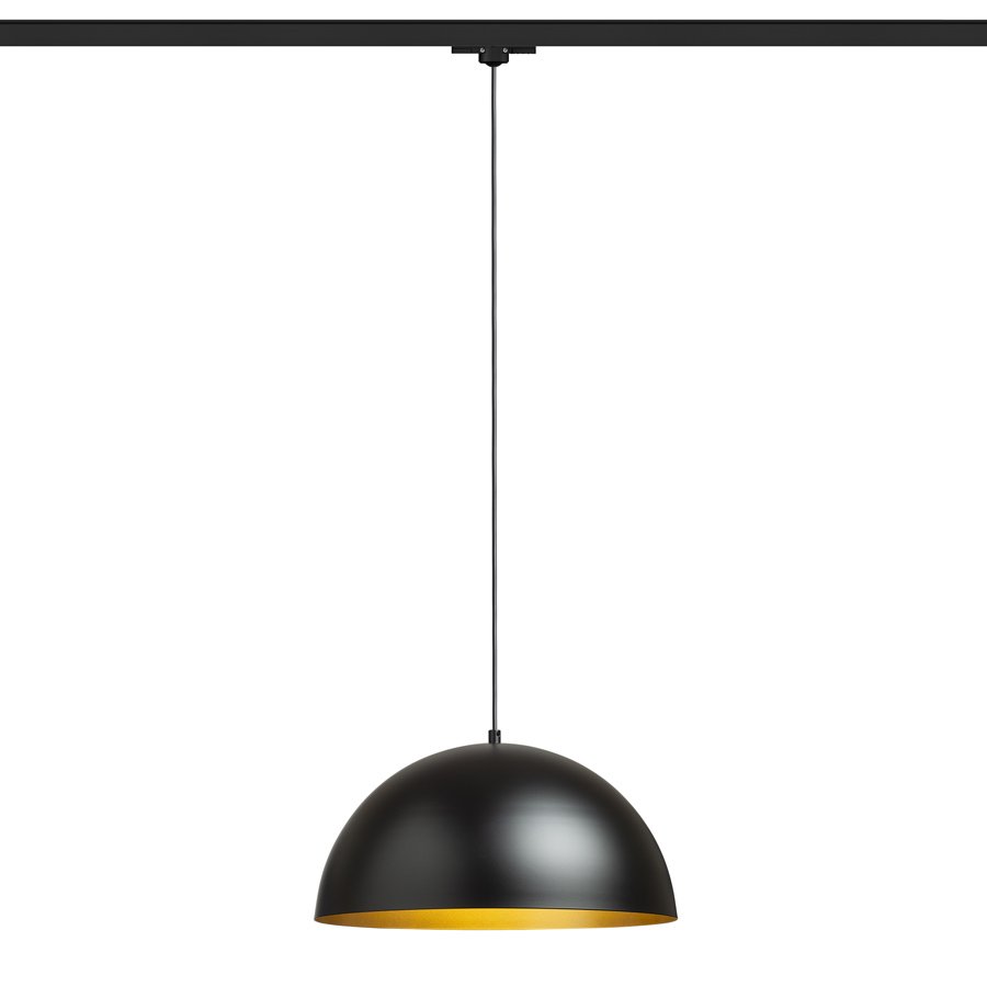 RENDL GLADYS 40 na trojokruh. lištu čierna/zlatá 230V LED E27 15W – obrázok 1