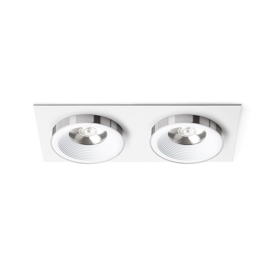 RENDL SHARM SQ II zápustná biela chróm 230V LED 2x10W 24° 3000K – obrázok 1