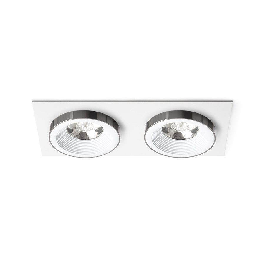 RENDL SHARM SQ II zápustná biela čierny chróm 230V LED 2x10W 24° 3000K – obrázok 1