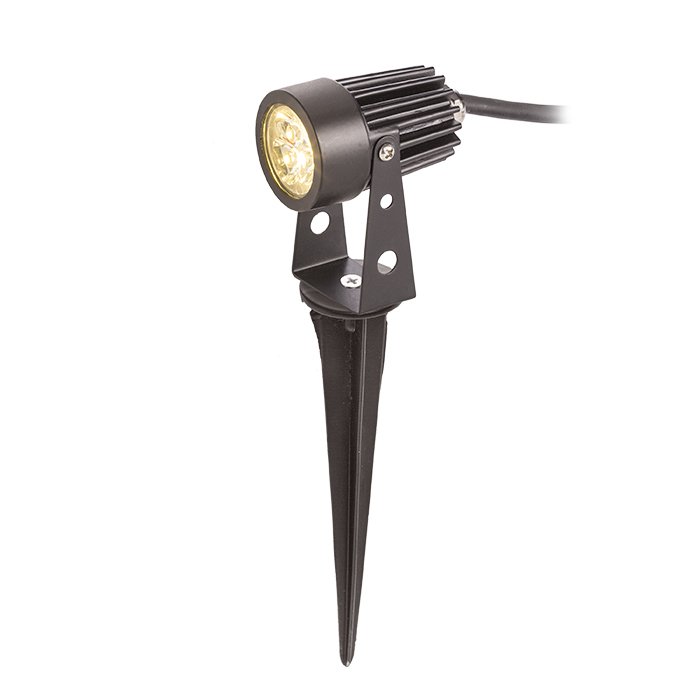RENDL GUN na bodci čierna 230V LED 3x1W 30° IP65 3000K – obrázok 1