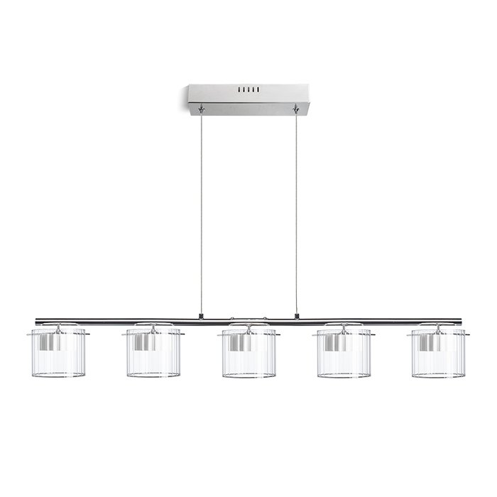 RENDL ESTRA V závesná biela číre sklo 230V LED 5x5W 3000K – obrázok 1