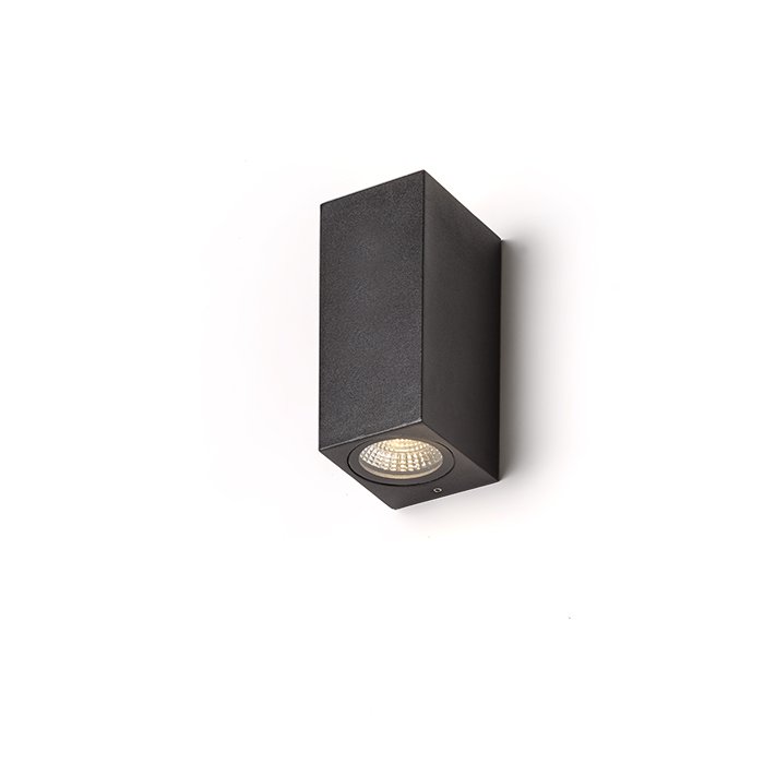 RENDL KUBI II antracitová 230V LED 2x3W 56° IP54 3000K – obrázok 1