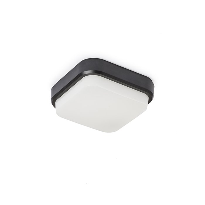 RENDL TARIS SQ 17 prisadená čierna plast 230V LED 8W IP54 3000K – obrázok 1