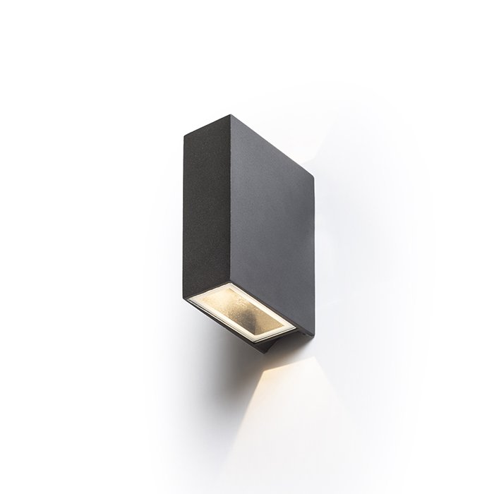 RENDL UKKO nástenná čierna 230V LED 2x3W 55° IP54 3000K – obrázok 1