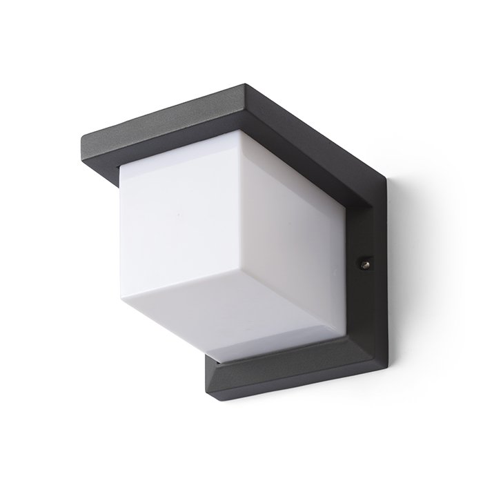 RENDL HIDE SQ nástenná antracitová 230V LED E27 15W IP44 – obrázok 1
