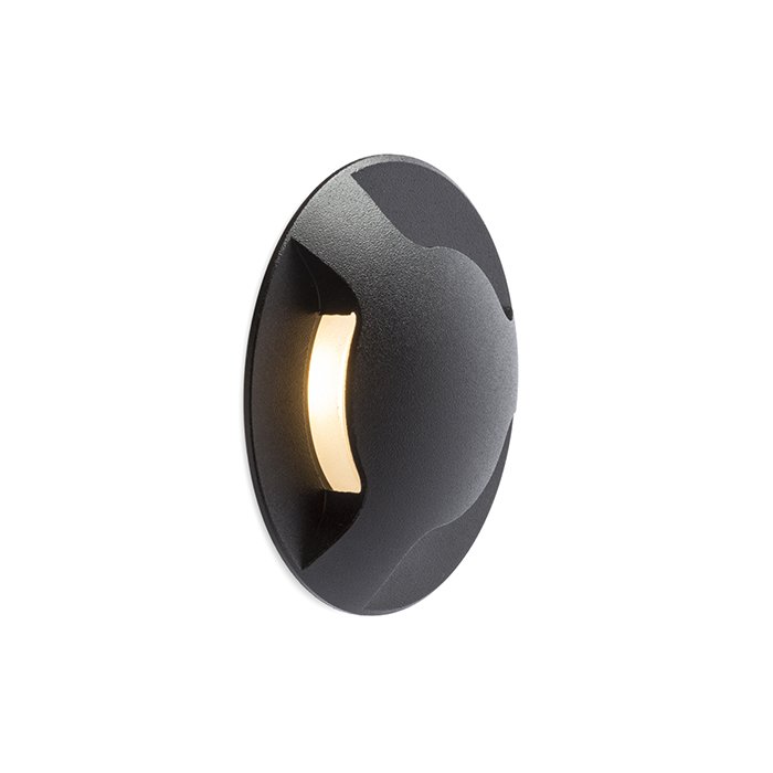 RENDL KICK III zápustná čierna 230V LED 3W IP54 3000K – obrázok 1